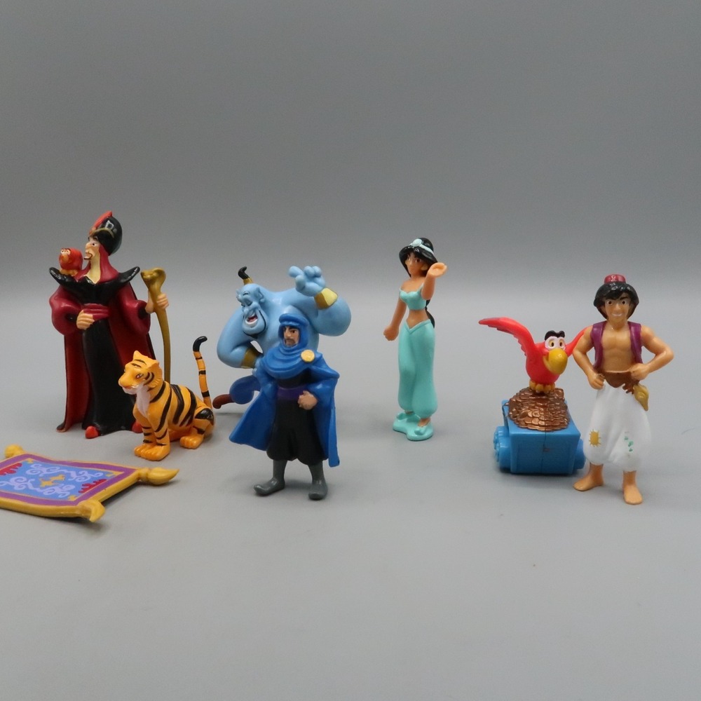 Aladdin Figure Disney PVC Jafar Jasmine Genie Rajah Lago Carpet Toy Lot